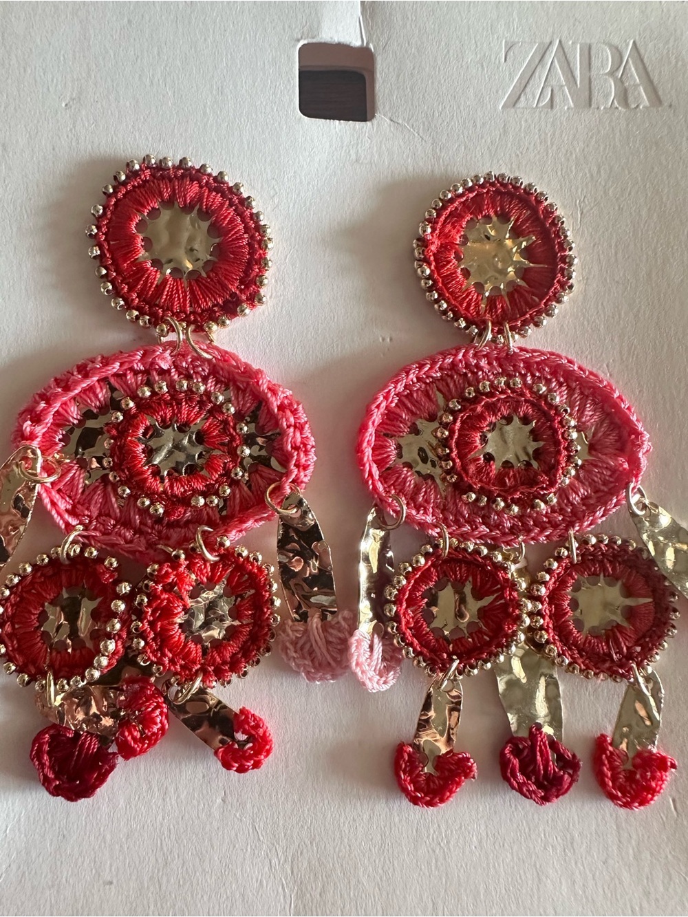 Zara Combined Crochet Earrings View 4